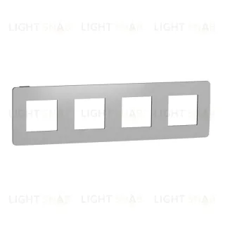 Рамка четверная Schneider Electric Unica Studio Metal, хром-антрацит NU280856 NU280856
