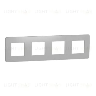 Рамка четверная Schneider Electric Unica Studio Metal, хром-белый NU280855 NU280855