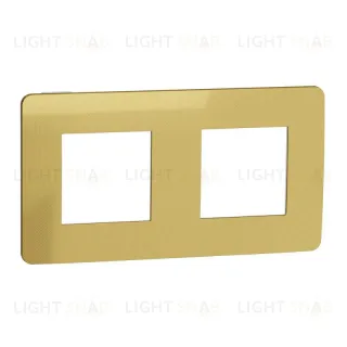 Рамка двойная Schneider Electric Unica Studio Metal, золото-белый NU280459 NU280459