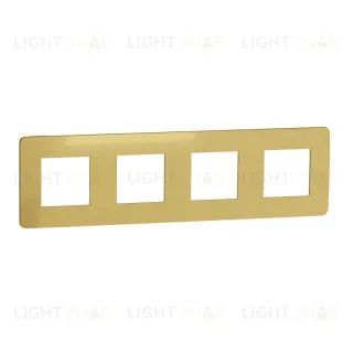 Рамка четверная Schneider Electric Unica Studio Metal, золото-белый NU280859 NU280859