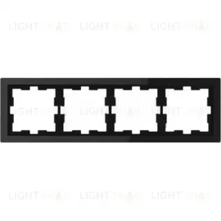 Рамка четверная Merten D-life черный оникс, стекло MTN4040-6503 MTN4040-6503