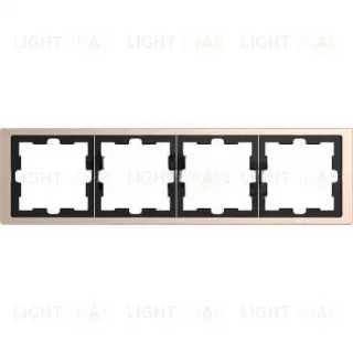 Рамка четверная Merten D-life шампань металл MTN4040-6551 MTN4040-6551