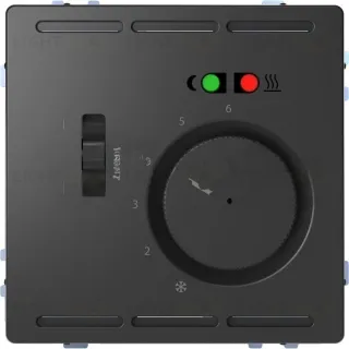 Регулятор теплого пола Merten D-life с датчиком пола 4 м и выключателем, антрацит MTN5764-6034 MTN5764-6034