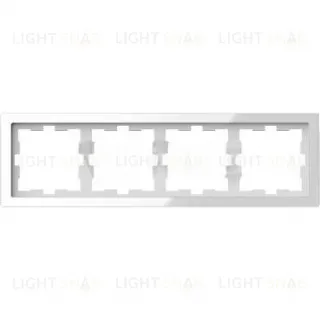 Рамка четверная Merten D-life белый кристалл, стекло MTN4040-6520 MTN4040-6520