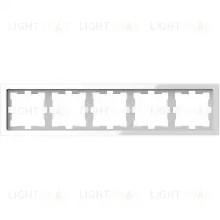 Рамка пятерная Merten D-life белый кристалл, стекло MTN4050-6520 MTN4050-6520