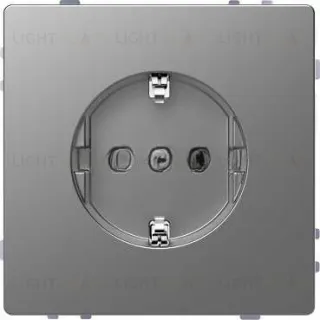 Розетка с заземлением Merten D-life 16А/250В, безвинтовые зажимы, нержавеющая сталь MTN2301-6036 MTN2301-6036