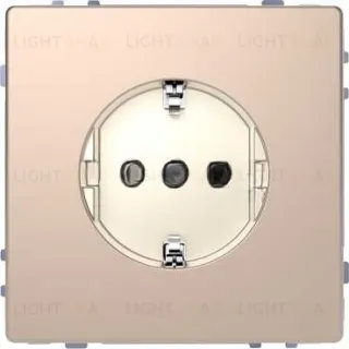 Розетка с заземлением Merten D-life 16А/250В, безвинтовые зажимы, шампань металл MTN2301-6051 MTN2301-6051