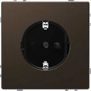 Розетка с заземлением с защитой от детей Merten D-life 16А/250В, безвинтовые зажимы, мокко металл MTN2300-6052 MTN2300-6052