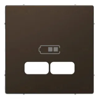 Розетка USB двойная для зарядки Merten D-life, мокко металл MTN4366-0100+MTN4367-6052 MTN4366-0100 + MTN4367-6052