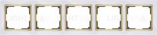 Рамка пятерная Werkel Snabb, белый/золото a051664 a051664