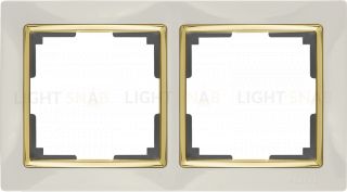 Рамка двойная Werkel Snabb, слоновая кость/золото a051651 a051651