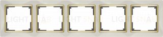 Рамка пятерная Werkel Snabb, слоновая кость/золото a051655 a051655