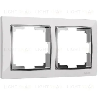 Рамка двойная Werkel Snabb, белый/серебро a051649 a051649