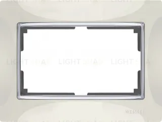 Рамка для двойной розетки Werkel Snabb, слоновая кость/серебро a051648 a051648