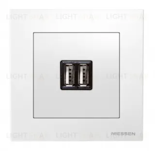 Usb розетка двойная ABB Sky, белый 2CLA818500A1001+2CLA858500A1101 2CLA818500A1001 + 2CLA858500A1101