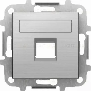 Розетка телефонная одинарная ABB Sky RJ12, нержавеющая сталь 2CLA201720A1001+2CLA851810A1401 2CLA201720A1001 + 2CLA851810A1401