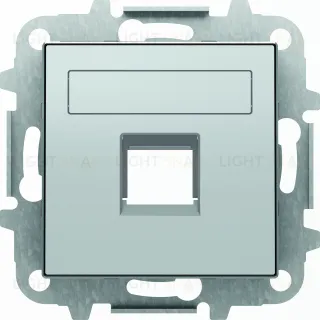 Розетка компьютерная одинарная ABB Sky RJ45 5 кат, серебряный 2CLA201850A1001+2CLA851810A1301 2CLA201850A1001 + 2CLA851810A1301