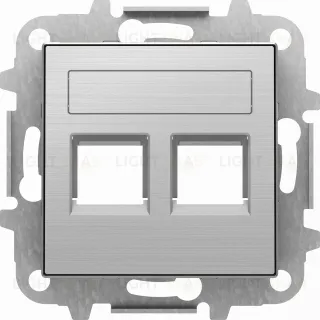 Розетка телефонная двойная ABB Sky RJ12, нержавеющая сталь 2CLA201720A1001+2CLA201720A1001+2CLA851820A1401 2CLA201720A1001 + 2CLA851820A1401