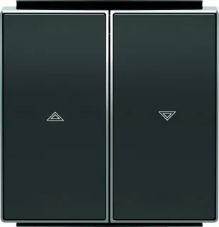 Выключатель управления жалюзи кнопочный ABB Sky, черный бархат 2CLA814400A1001+2CLA854400A1501 2CLA814400A1001 + 2CLA854400A1501