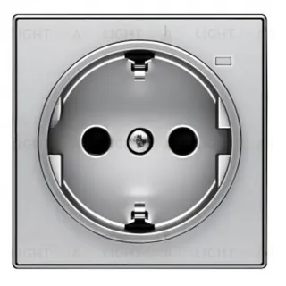 Розетка с заземлением со шторками с подсветкой с винтовыми клеммами ABB Sky, серебряный 2CLA818880A1001+2CLA858880A1301 2CLA818880A1001 + 2CLA858880A1301