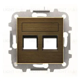Розетка компьютерная двойная ABB Sky RJ45 5 кат, античная латунь 2CLA201850A1001+2CLA201850A1001+2CLA851820A1201 2CLA201850A1001 + 2CLA851820A1201
