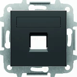 Розетка телефонная одинарная ABB Sky RJ12, черный бархат 2CLA201720A1001+2CLA851810A1501 2CLA201720A1001 + 2CLA851810A1501