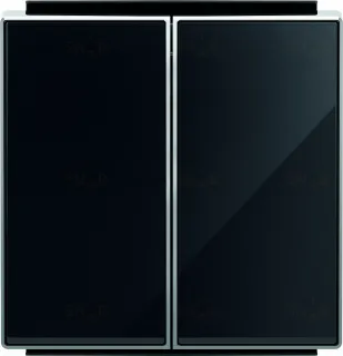 Выключатель двухклавишный ABB Sky, 10 А, черное стекло 2CLA811100A1001+2CLA851100A2501 2CLA811100A1001 + 2CLA851100A2501