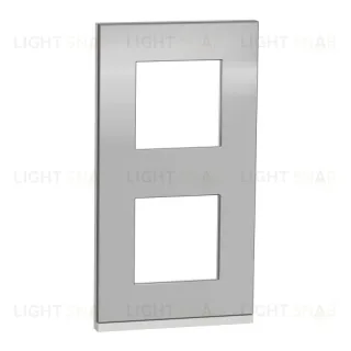 Рамка двойная вертикальная Schneider Electric Unica Pure, алюминий матовый-белый NU6004V80 NU6004V80