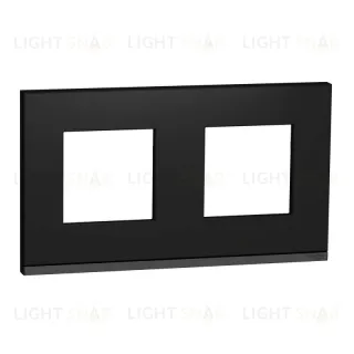 Рамка двойная Schneider Electric Unica Pure, каучук-антрацит NU600482 NU600482