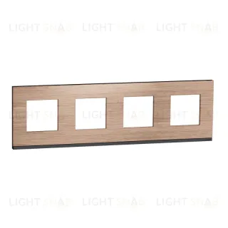 Рамка четверная Schneider Electric Unica Pure, дуб-антрацит NU600884 NU600884