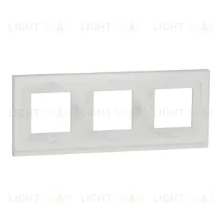 Рамка тройная Schneider Electric Unica Pure, белое стекло-белый NU600685 NU600685