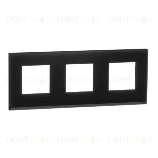 Рамка тройная Schneider Electric Unica Pure, черное стекло-антрацит NU600686 NU600686
