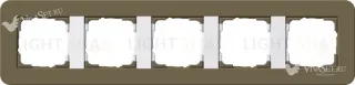 Рамка пятерная Gira E3 дымчатый/белый глянцевый 0215416 0215416