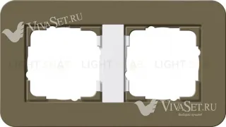 Рамка двойная Gira E3 дымчатый/белый глянцевый 0212416 0212416