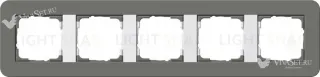Рамка пятерная Gira E3 темно-серый/белый глянцевый 0215413 0215413
