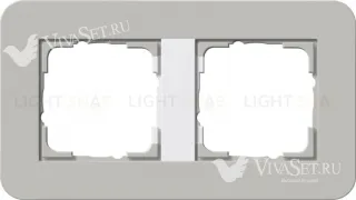 Рамка двойная Gira E3 серый/белый глянцевый 0212412 0212412