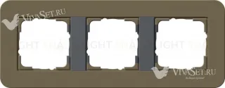 Рамка тройная Gira E3 дымчатый/антрацит 0213426 0213426