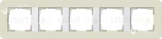 Рамка пятерная Gira E3 песочный/белый глянцевый 0215417 0215417