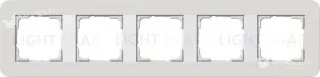 Рамка пятерная Gira E3 светло-серый/белый глянцевый 0215411 0215411