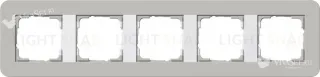 Рамка пятерная Gira E3 серый/белый глянцевый 0215412 0215412