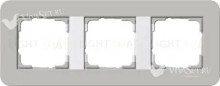 Рамка тройная Gira E3 серый/белый глянцевый 0213412 0213412