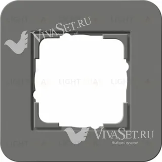 Рамка одинарная Gira E3 темно-серый/белый глянцевый 0211413 0211413