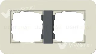 Рамка двойная Gira E3 песочный/антрацит 0212427 0212427