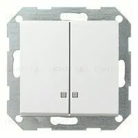 Выключатель двухклавишный с подсветкой Gira 10А/250В 014500+063127 014500 + 063127