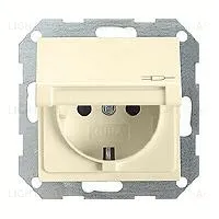 Розетка с заземлением с откидной крышкой и уплотнительной мембраной IP44 Gira 16А/250В 445401+025227 445401 + 025227