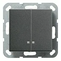 Выключатель двухклавишный с подсветкой Gira 10А/250В 014500+063128 014500 + 063128