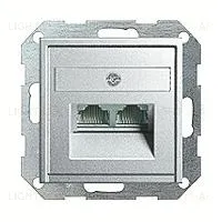 Розетка компьютерная двойная Gira RJ45 6-й кат. epuae8-8upok6+027026 epuae8-8upok6 + 027026