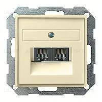 Розетка компьютерная двойная Gira RJ45 6-й кат. epuae8-8upok6+027001 epuae8-8upok6 + 027001