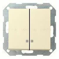 Выключатель двухклавишный с подсветкой Gira 10А/250В 014500+063101 014500 + 063101