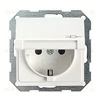 Розетка с заземлением с откидной крышкой и уплотнительной мембраной IP44 Gira 16А/250В 445403+025227 445403 + 025227